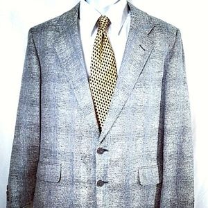 Lino Moda Mens Tweed Gray Blazer Sport Jacke
